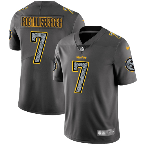 Nike Steelers #7 Ben Roethlisberger Gray Static Youth Stitched NFL Vapor Untouchable Limited Jersey